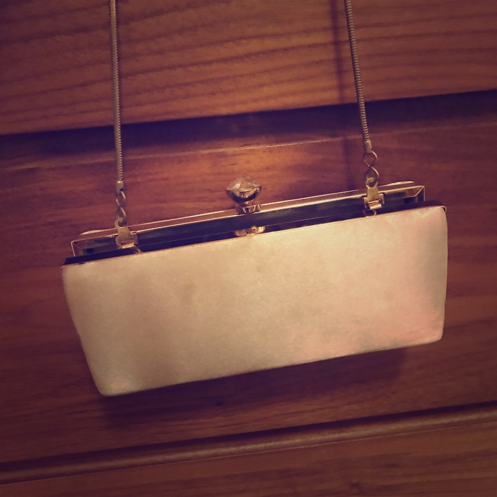Bcbg gold clutch